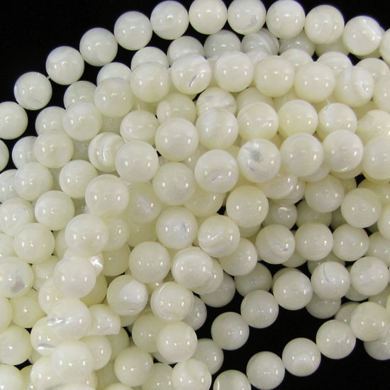 White Mother Of Pearl MOP Round Beads 15.5″ Strand 3mm 4mm 6mm 8mm 10mm