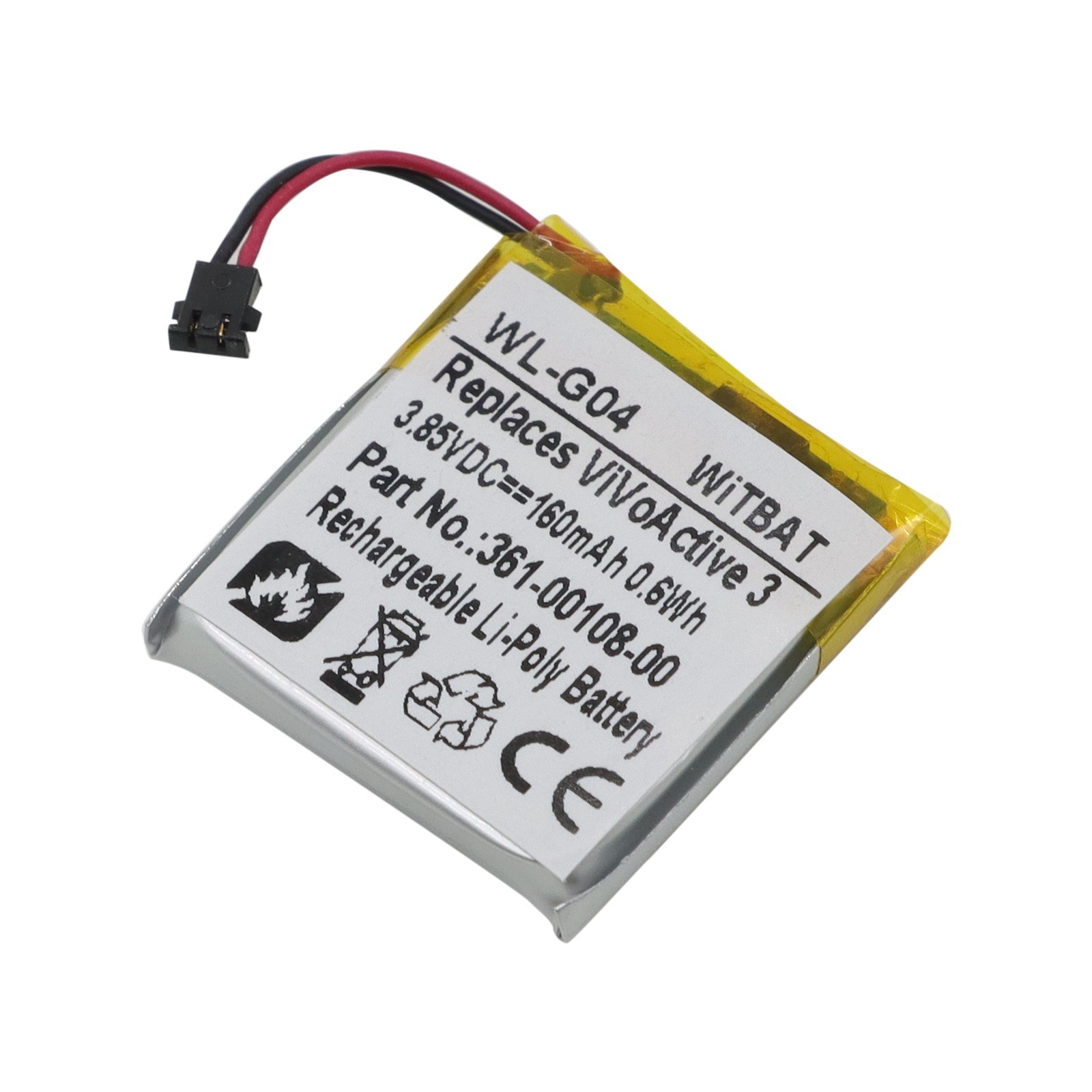 160mAh 361-00108-00 Battery Replacement for Garmin Vivoactive 3 GPS Smartwatch