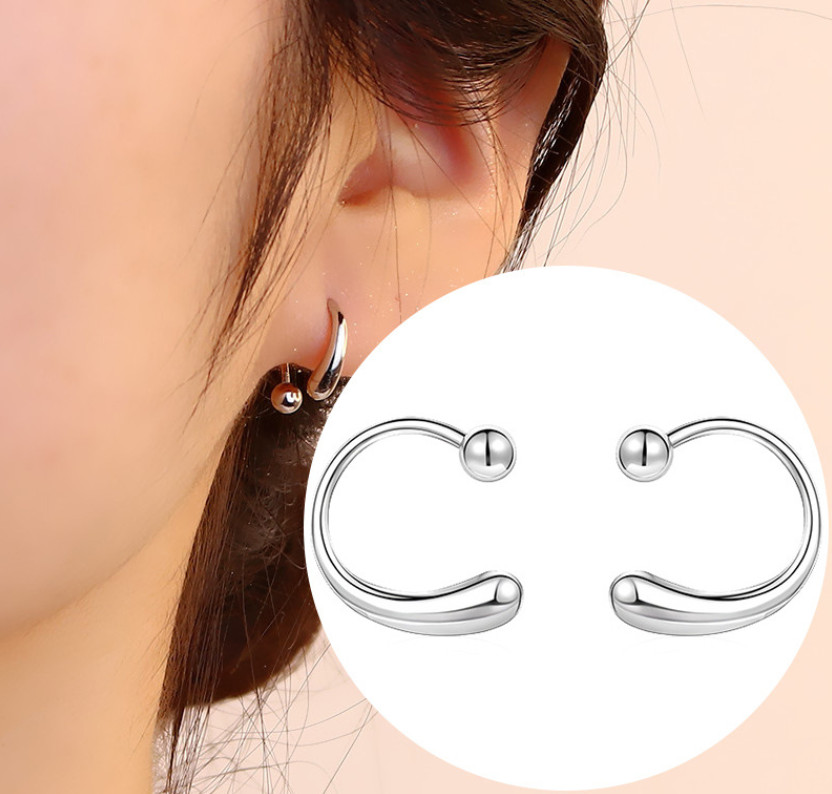 Women’s Lightweight 925 Silver Plated Teardrop Screw Backs Stud Earrings J1