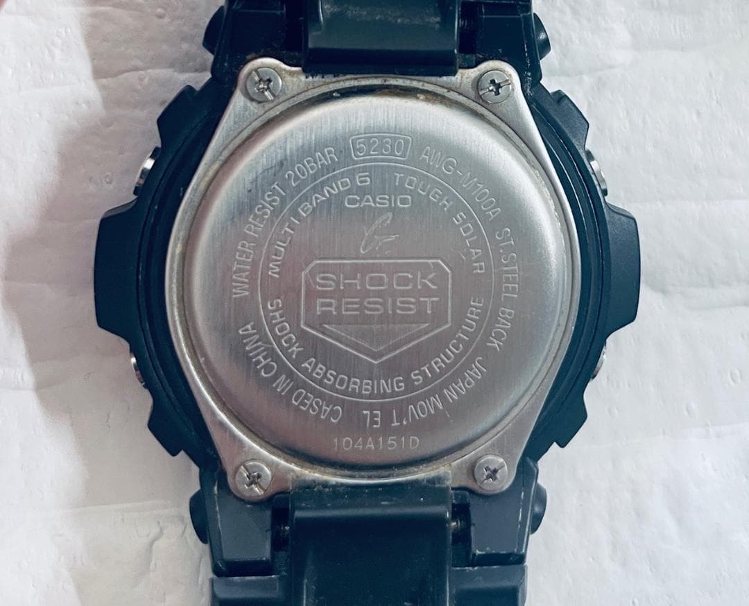[Good Condition] CASIO Watch G-SHOCK Black x Blue AWG-M100A
