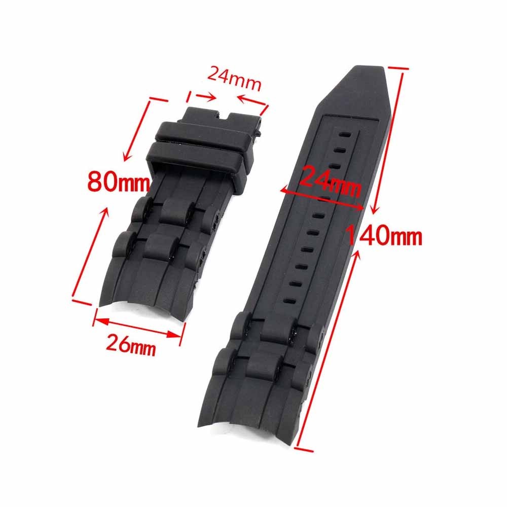 26mm Rubber Black Watch Band Strap For Invicta Pro Diver 6977-6978-6981-6983