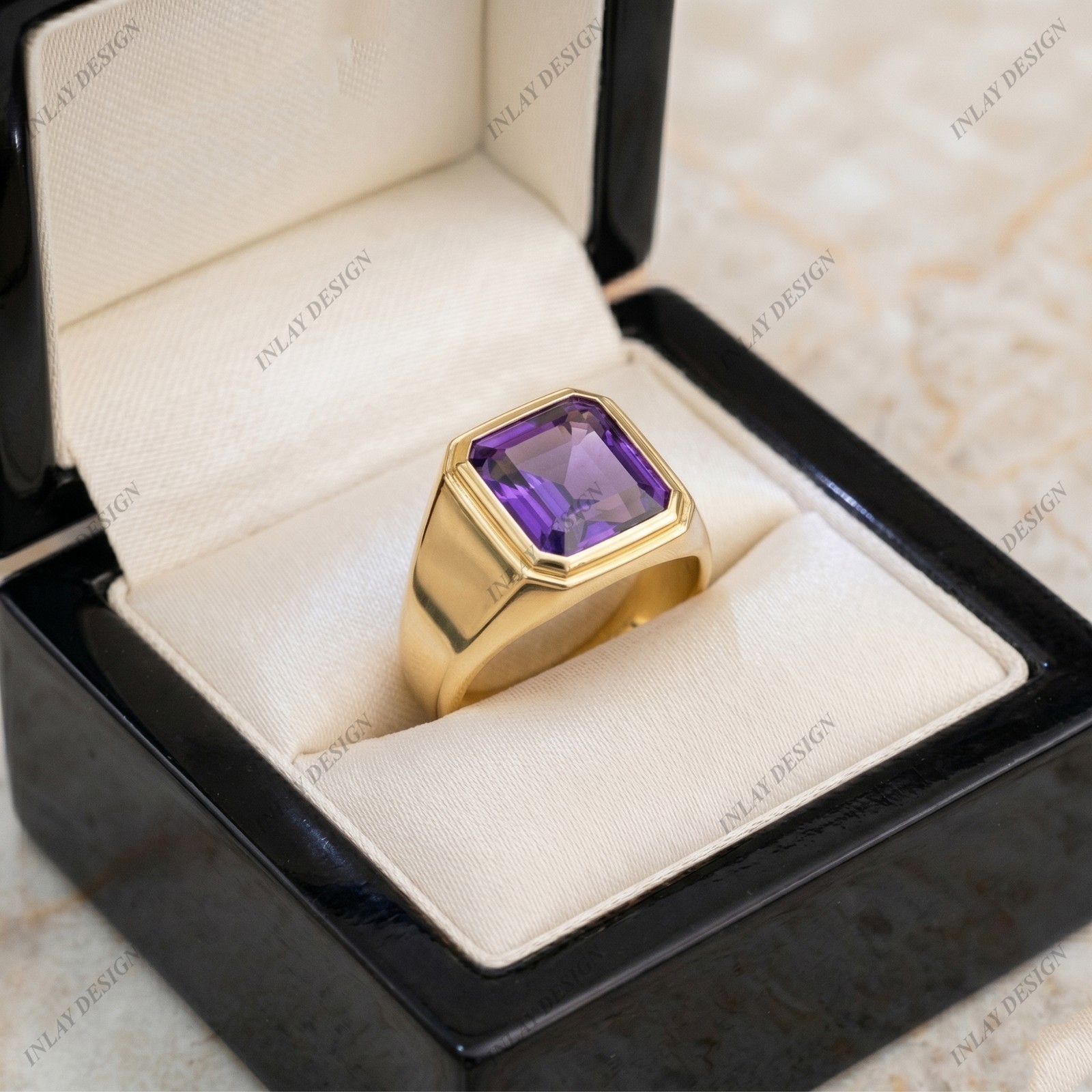 Amethyst Gemstone Ring 925 Sterling Silver Lovely Men’s Gift Ring All Siz