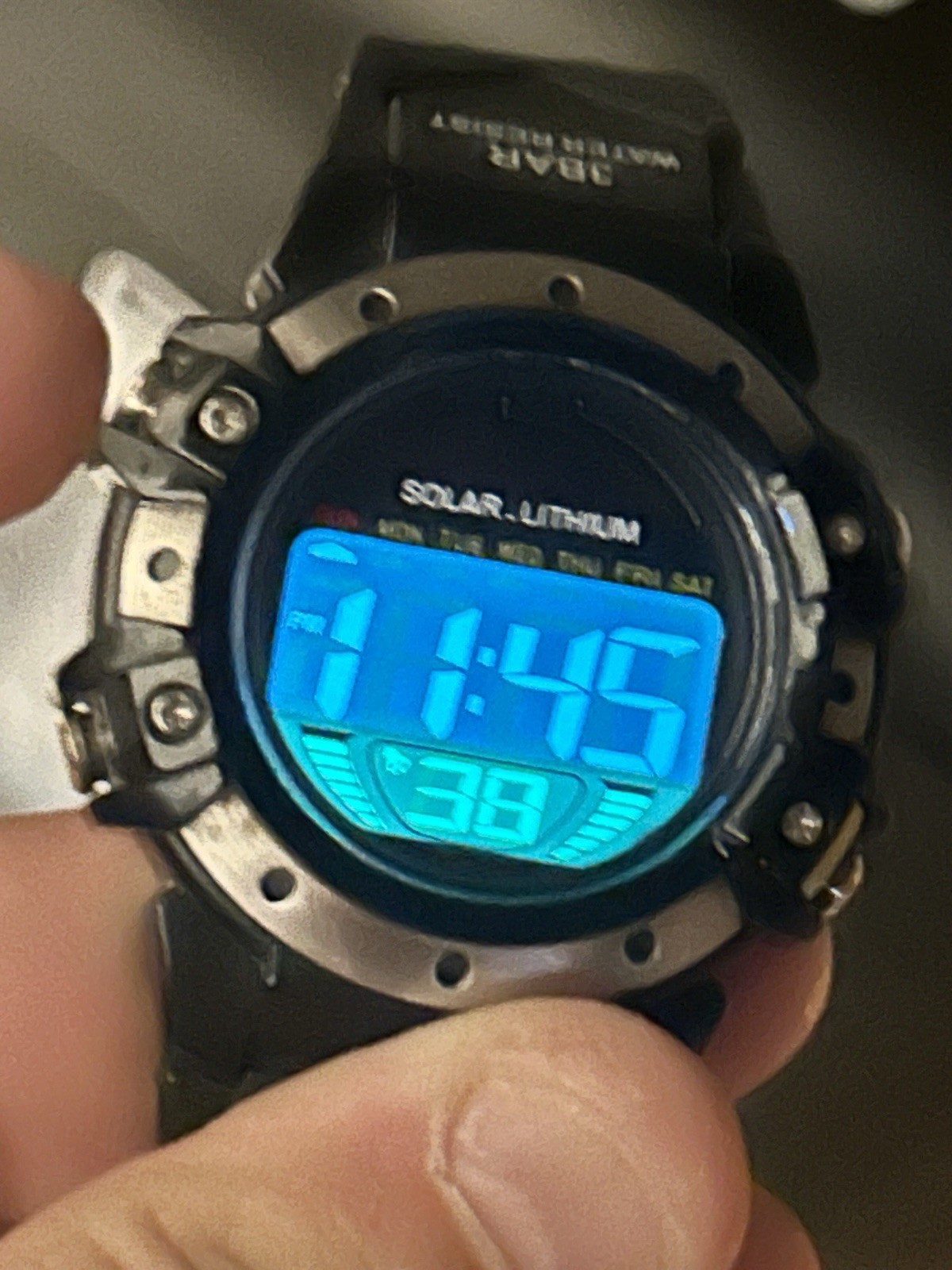 TGHK AW 91-754 Solar Lithium Digital Sport Watch CR2032 3BAR Light