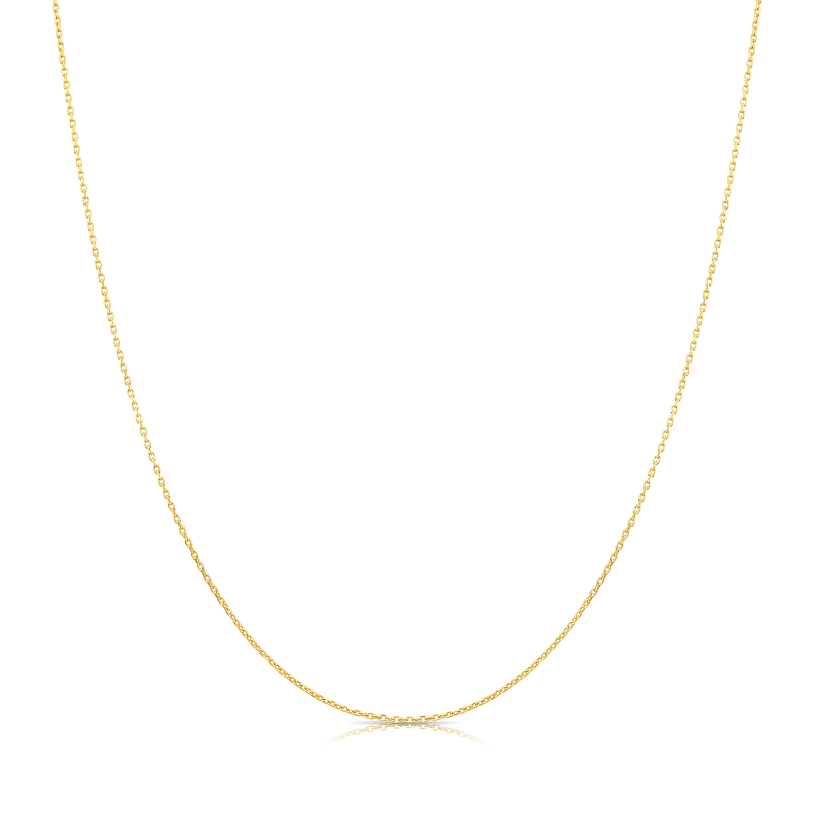 14K Real Solid Yellow Gold Diamond-Cut Heart Pendant Charm Necklace 18 in