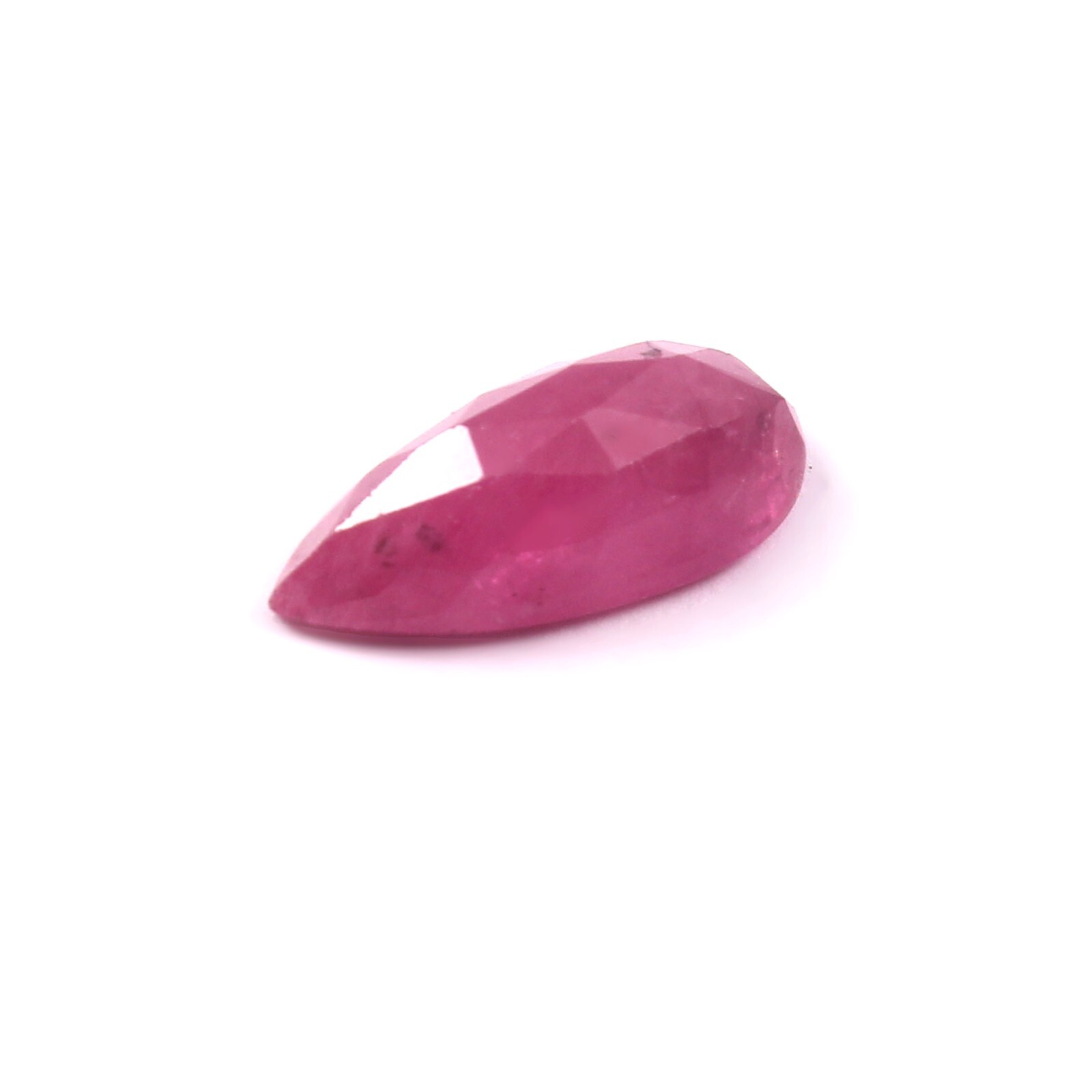 3.40 CT Natural CERTIFIED Ruby Glassfilled Loose Pear Flatback Rose Cut Gemstone