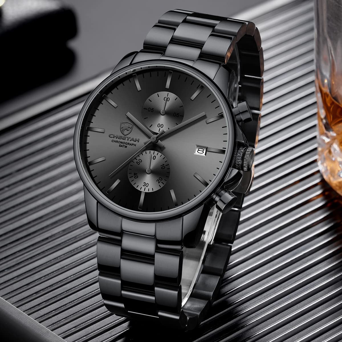 Stylish Men’s Waterproof Chronograph Quartz Watch – Stainless Steel, Auto Date