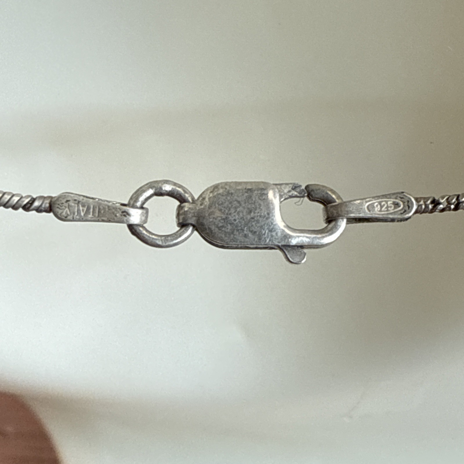 STERLING SILVER & Crystal Cross Pendant 1” w/ 1mm Width 16″ Chain