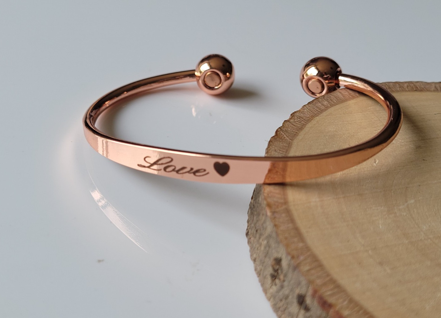 Pure Copper Magnetic Traditional Ball Bracelet Arthritis Therapy Cuff * Love