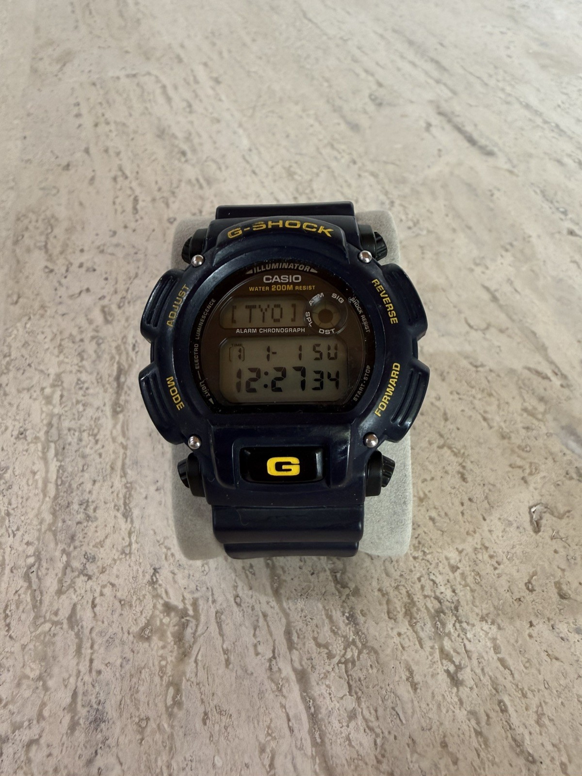CASIO G-SHOCK DW-9050 (2163) 20BAR Mens Digital Watch Blue Yellow W/ New Battery