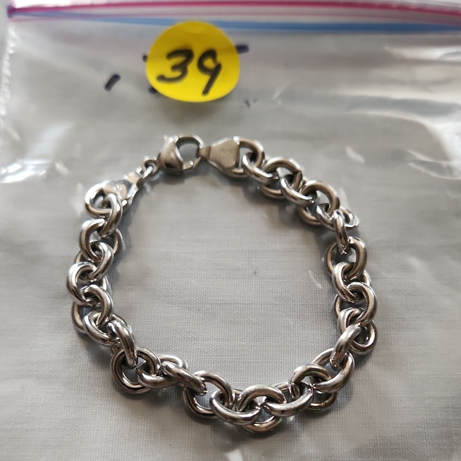 925 Sterling Silver Cable Chain Link Bracelet 7.5″ Lobster Clasp