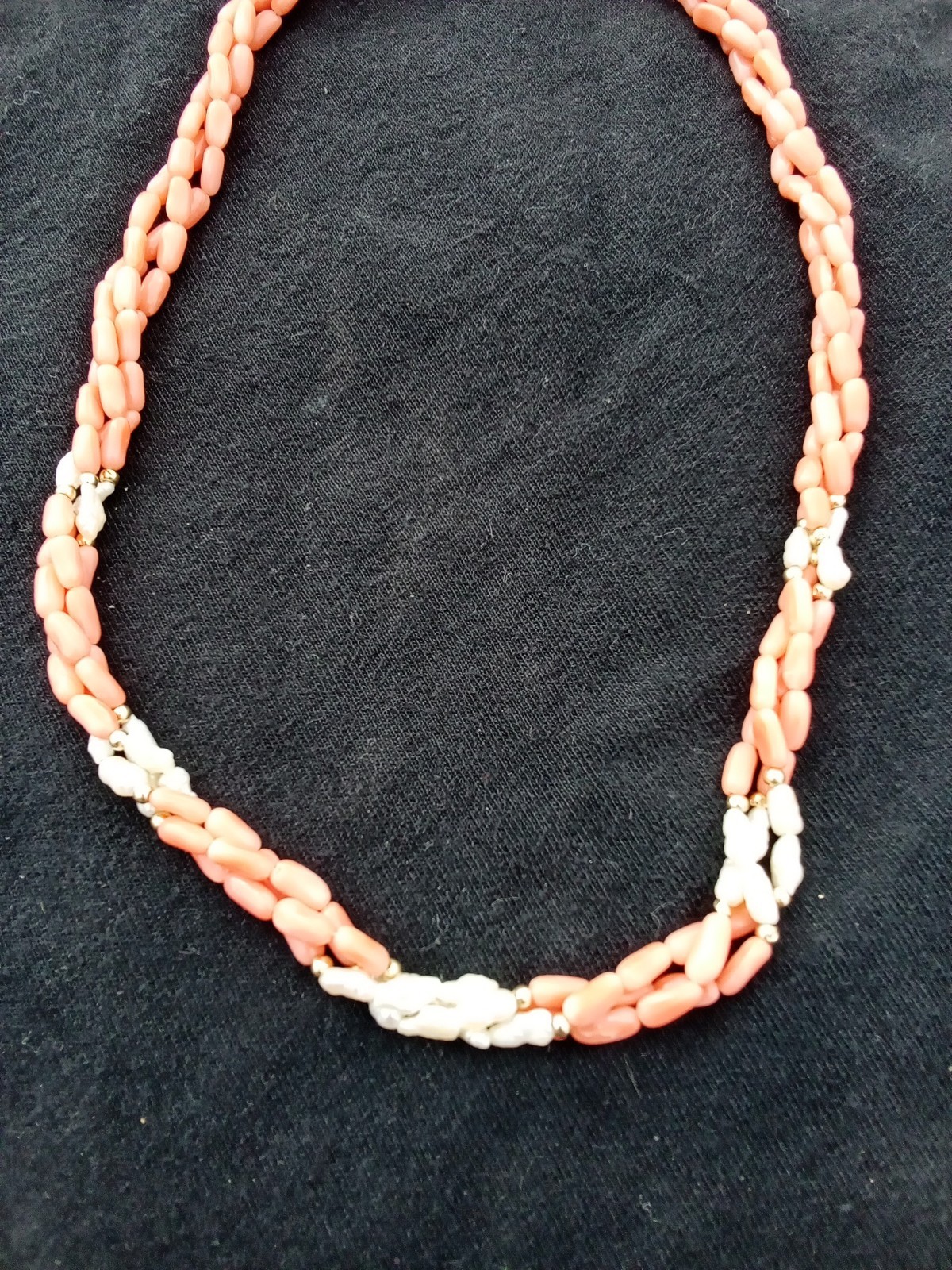 14k Coral And Sea Pearls 16-in Necklace