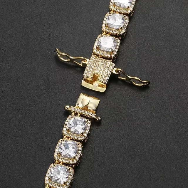 39 Ctw Created Round Cut Diamond Tennis Women’s Necklace 14K Yellow Gold Plated