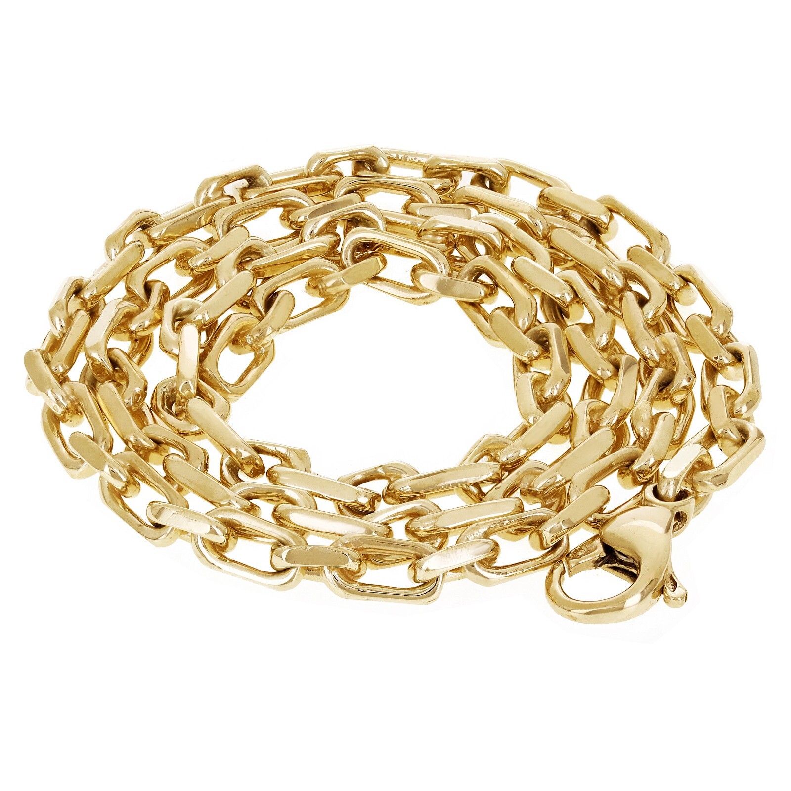10k Yellow Gold Solid Handmade Link Anchor Chain Necklace 18″ 4.5mm 28.5 grams