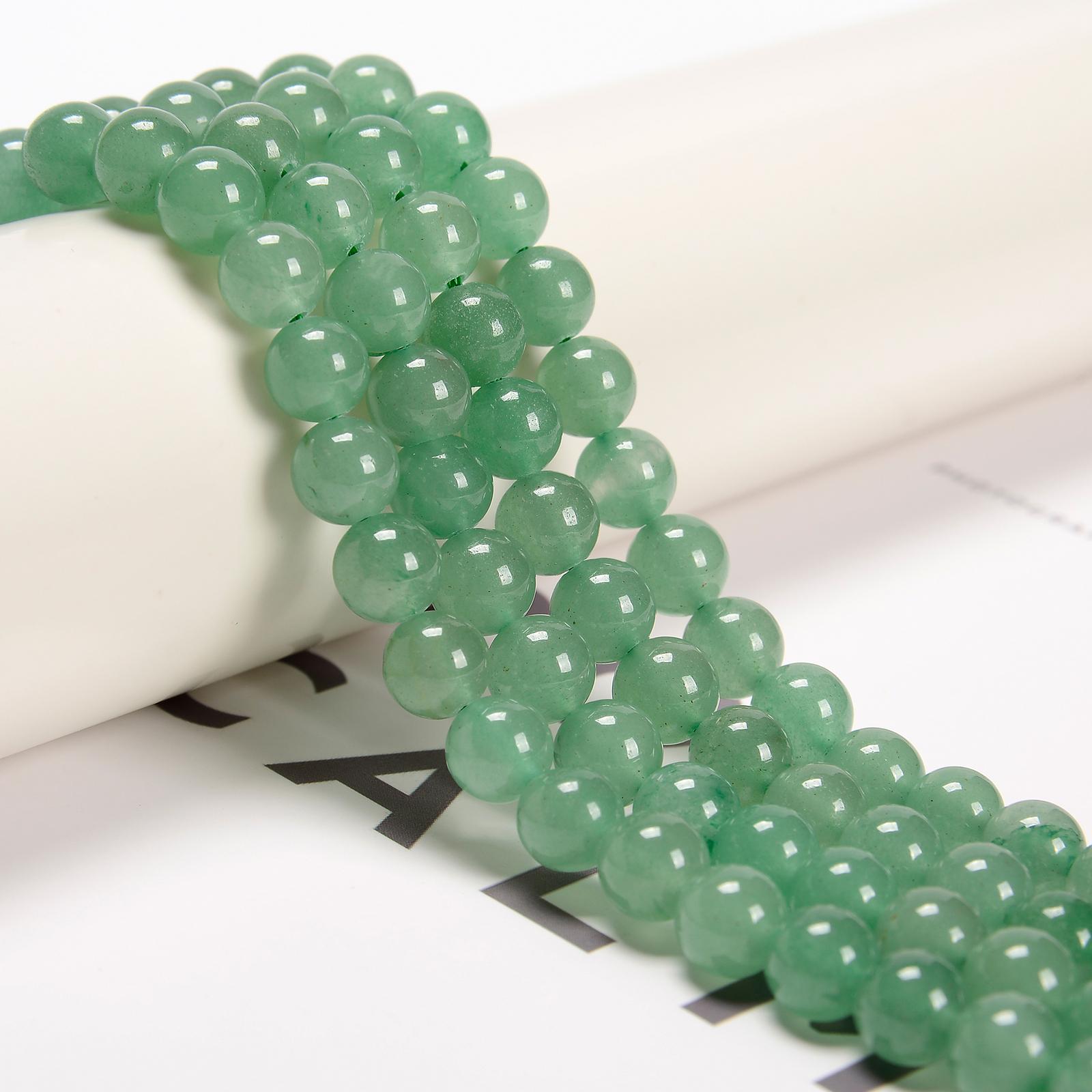 Green Aventurine Smooth Round Beads 4mm 6mm 8mm 10mm 12mm 15.5″ Strand