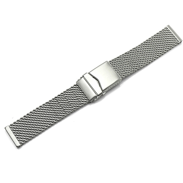Brushed Solid Stainless Steel Watch Band Strap Shark Mesh Bracelet Quick Release