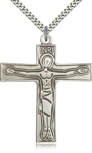 .925 Sterling Silver Cross Necklace For Men On 24 Chain – 30 Day Money Back …