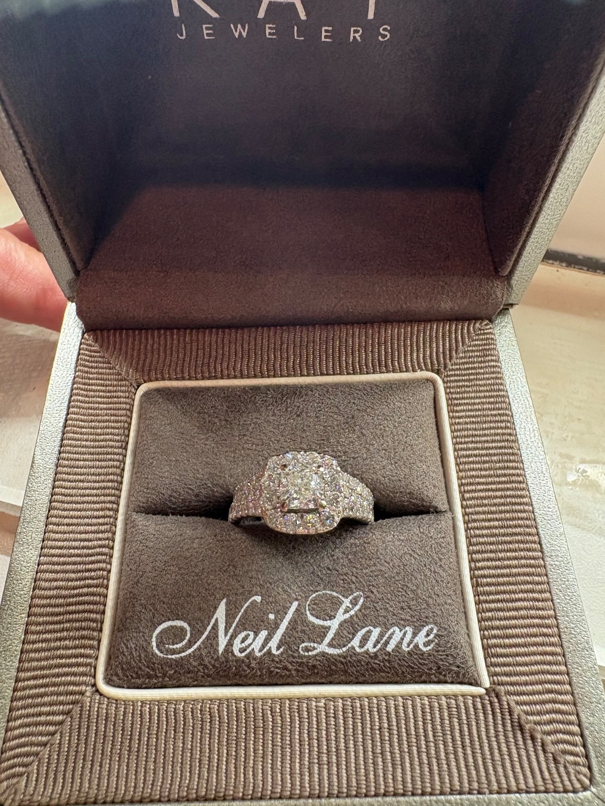 Neil Lane Engagement wedding set 2.54 CTW Cushion-cut 14K White Gold Size 7