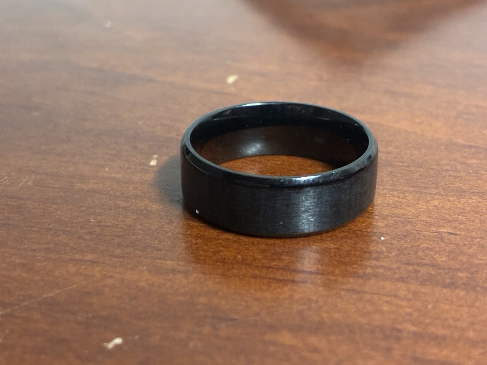 2pc Engraved Band Ring Set Black & Silver Metal Size 10 His and Her King