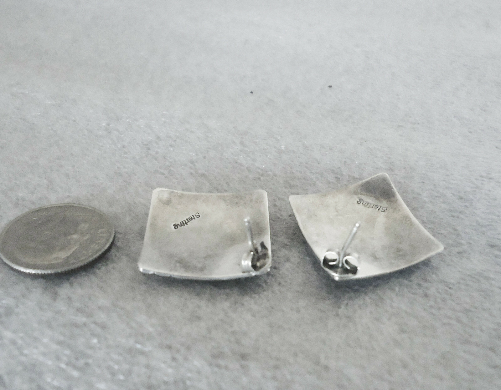 Silver Earrings Engraved Sterling Silver Pierced Earrings Southwestern 0.75 lg