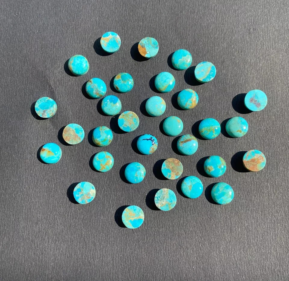 AAA+ Blue Mohave Turquoise Cabochon Round Shape Loose Gemstone