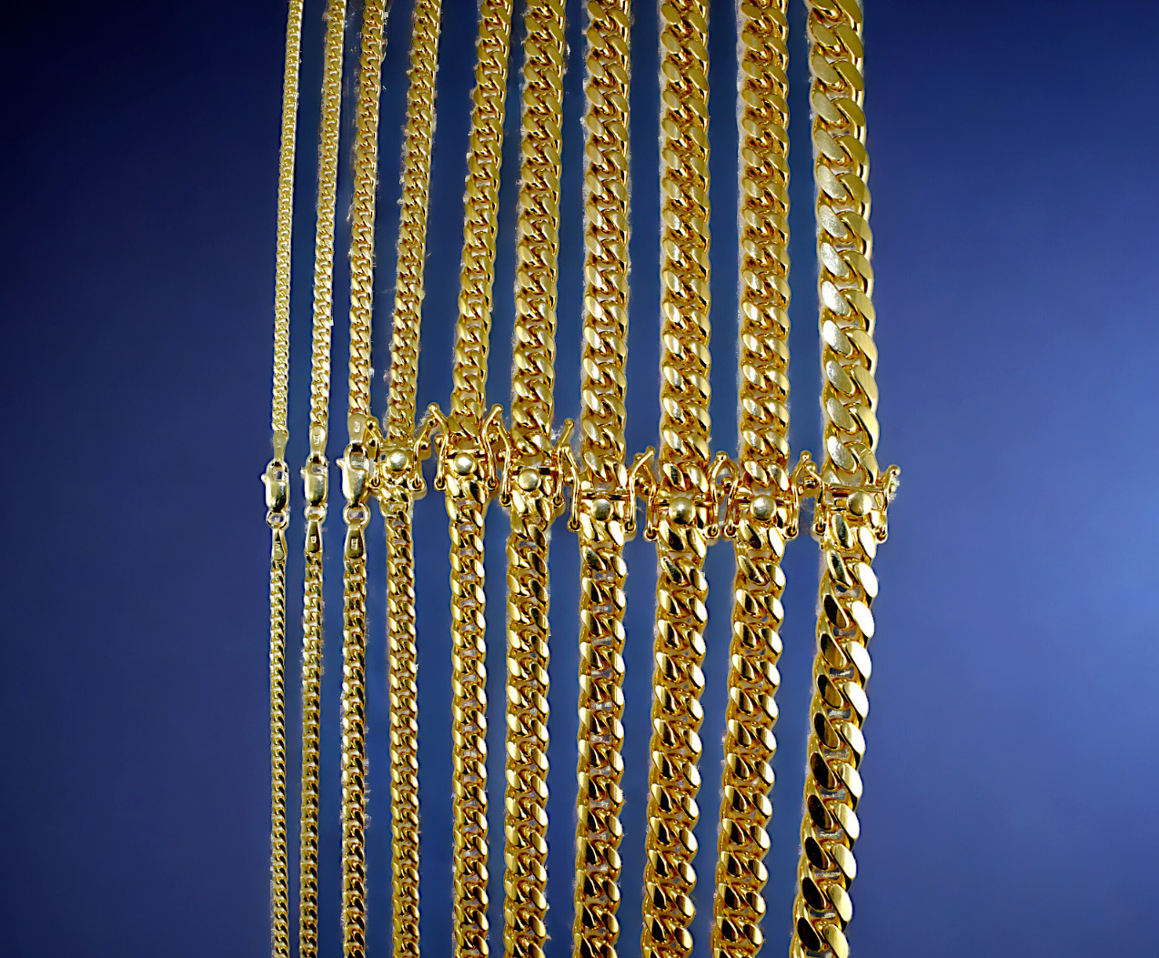 10K Yellow Gold SOLID Miami Cuban Link Necklace Bracelet Chain 2mm-11mm 7″-30″