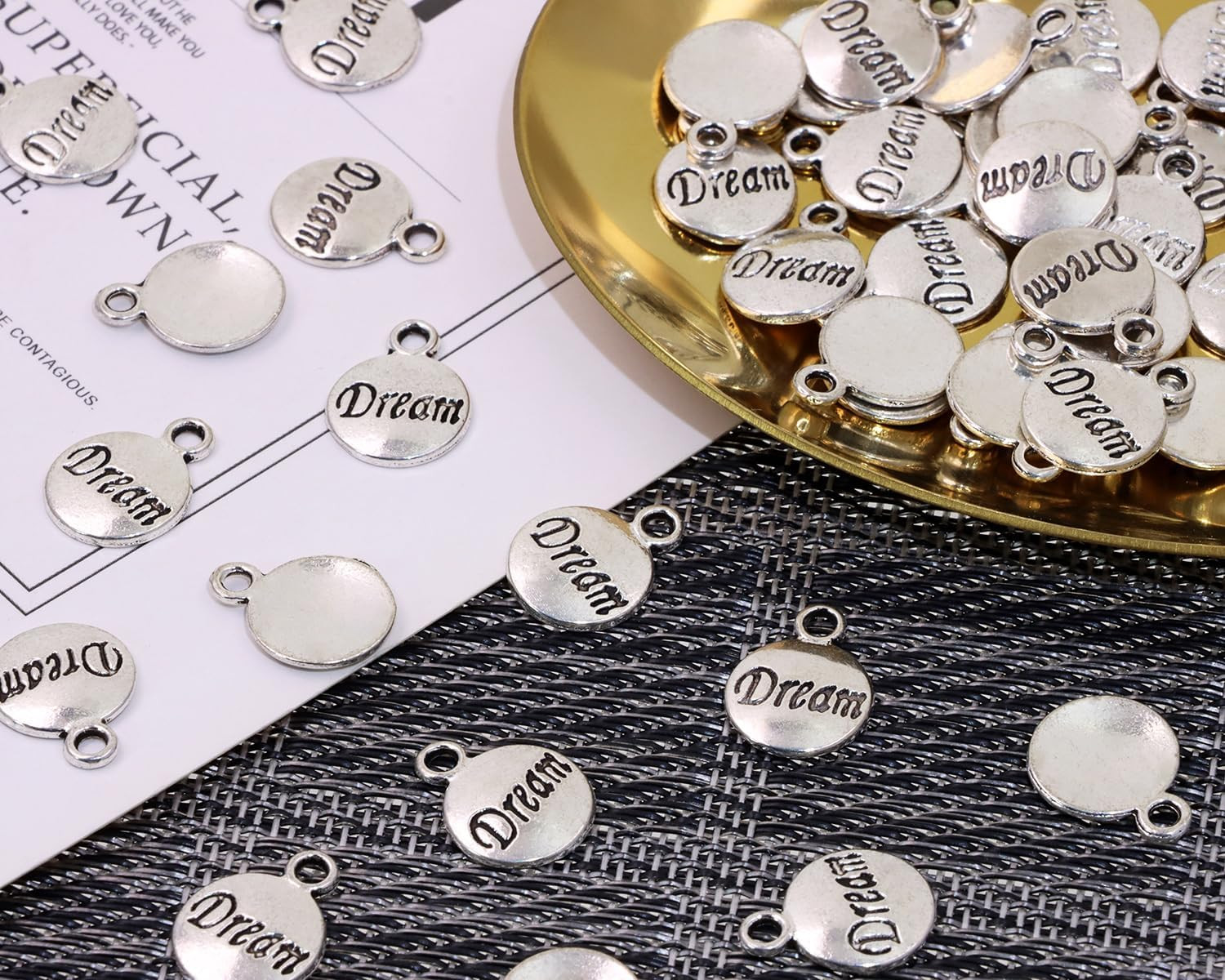 Dream Charms Inspiration Message Charms for DIY Necklace Earring Bracelet Pendan