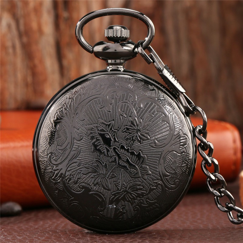 Open Face Quartz Pocket Watch with Luminous Hands & Numbers Easy Night Reading