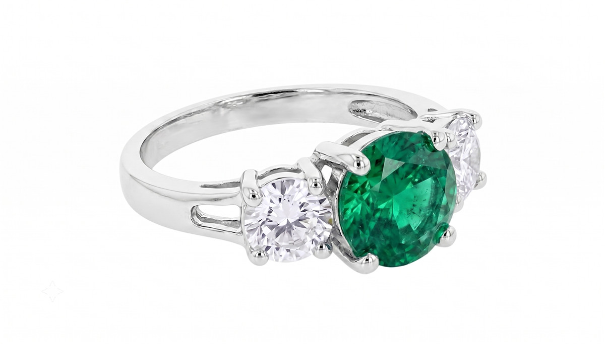 Natural Emerald Gemstone 3.50 Carat 925 Silver Handmade Birthstone Ring For Her