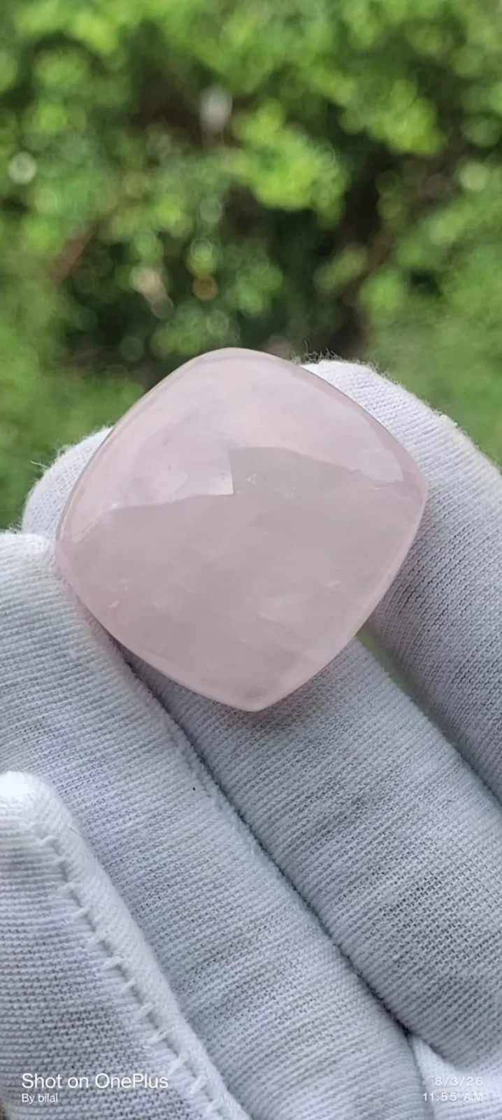 33*11 MM AAA Quality natural rose quartz cushion loose cabochon || 96 carats ||