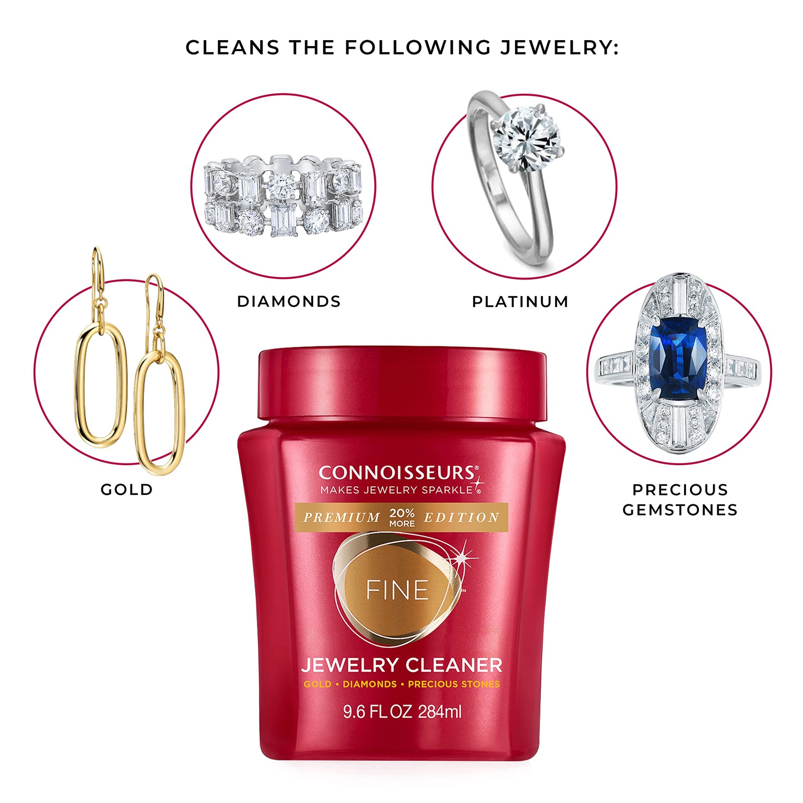 CONNOISSEURS – Fine Jewelry Cleaner Solution – 9.6 fl oz