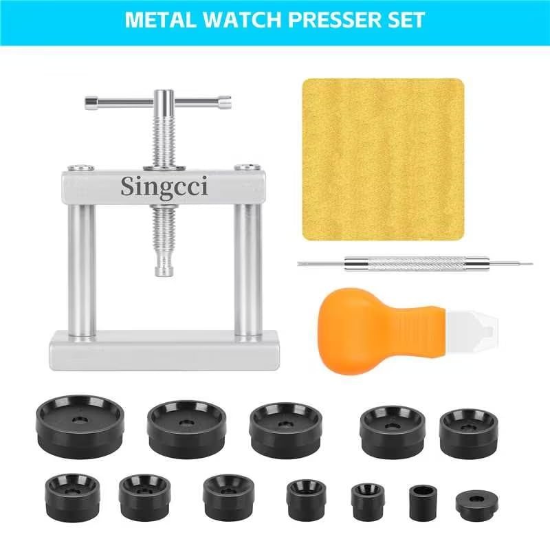 Singcci Watch Press Tool Set, Set Back Case Closer with 12 Silver