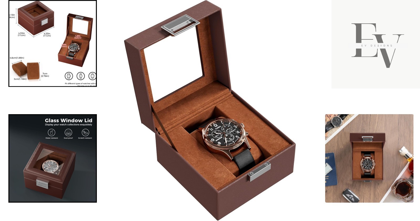 Watch Display Case with Velvet Lining – Perfect Anniversary or Birthday Gift