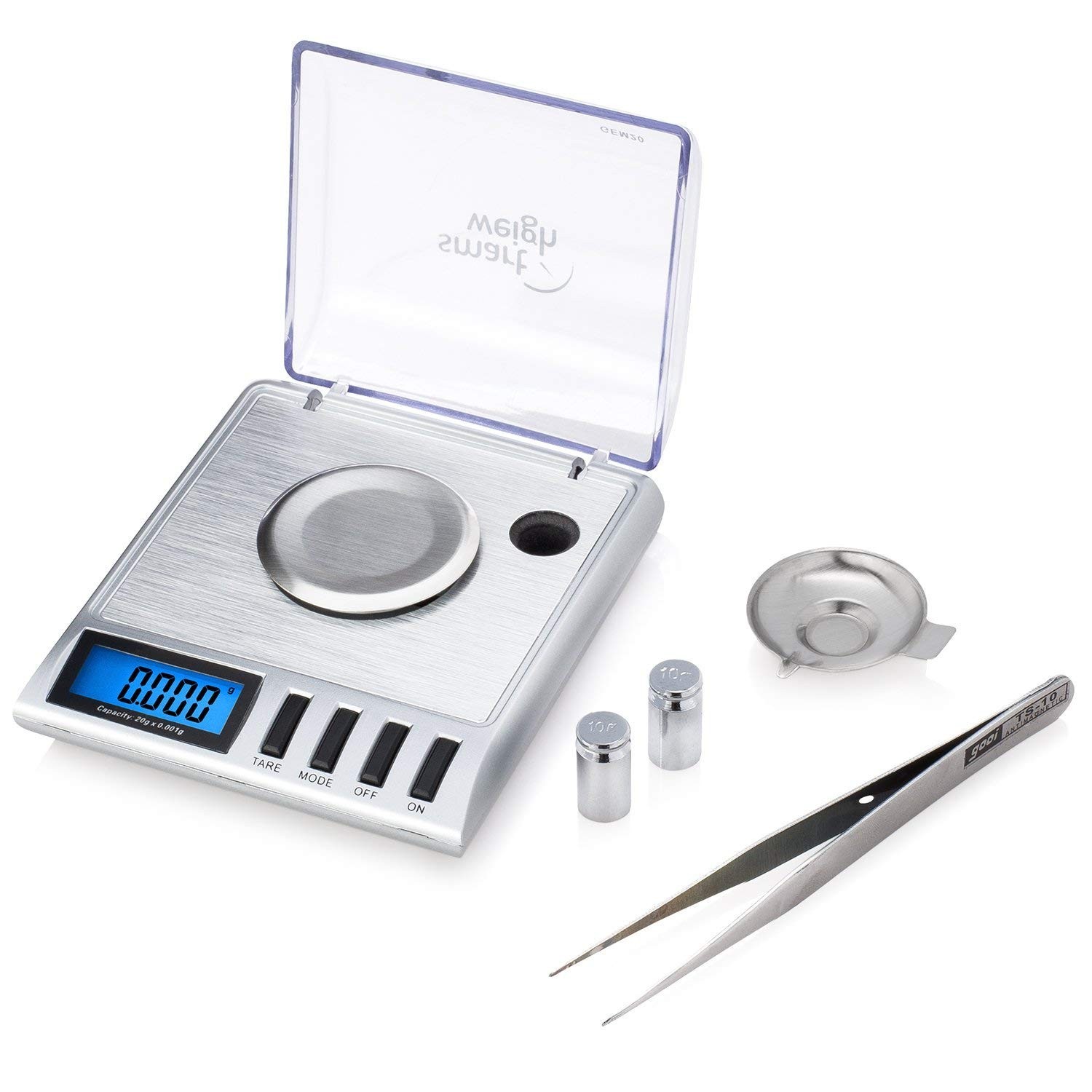 High Precision Digital Milligram Scale 20g x 0.001g for Jewelry, Reloading & Gem