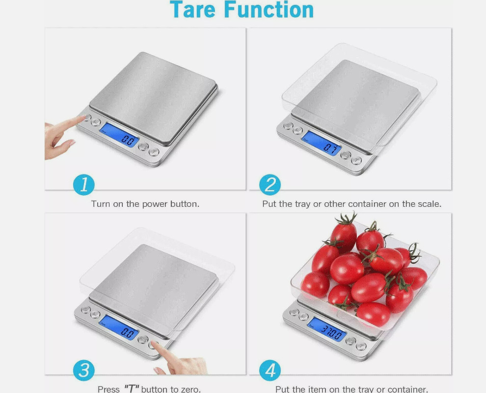 Digital Weight Scale 2000g x 0.1g Mini Size for Kitchen Jewelry Grain Food