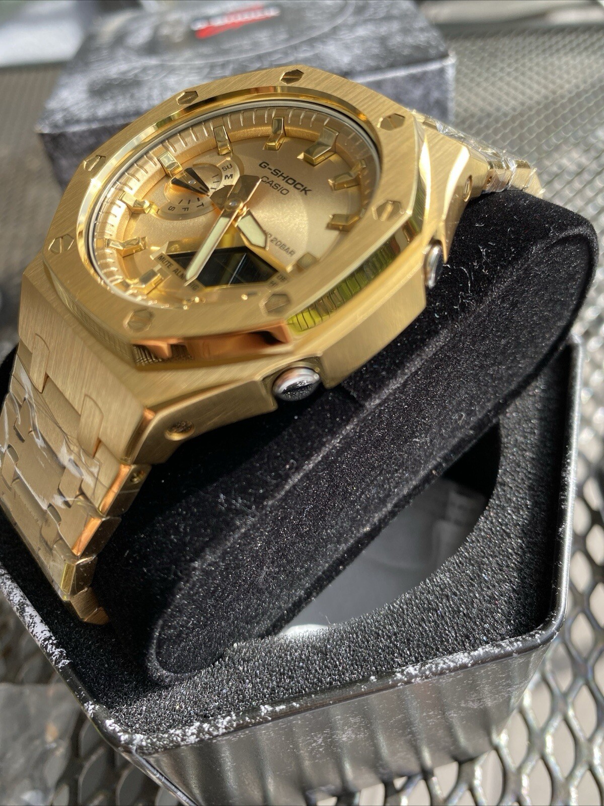 New Casio G-Shock Gold Color GA2100 All Yellow Gold custom modification