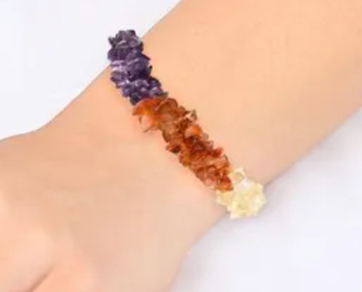 3-Strand Multi Gem Chips Twisted Bracelet in Platinum Over Sterling 91.0 ctw