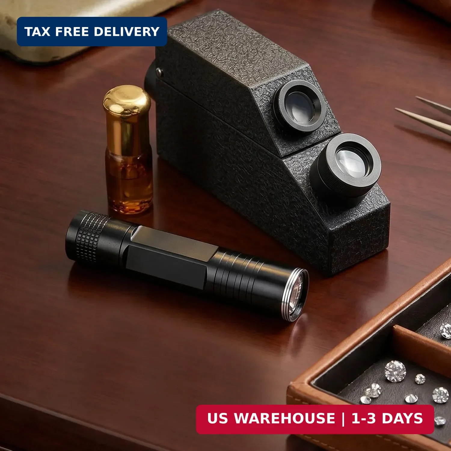 Flashlight for Gemstone Refractometer, Gem Tester Light for Stone Identification