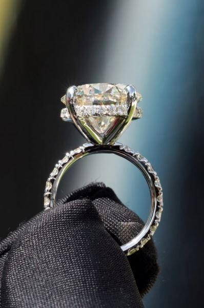 4CT Lab Created Diamond Solitaire With Accents Womens Ring 14K White Gold Plated