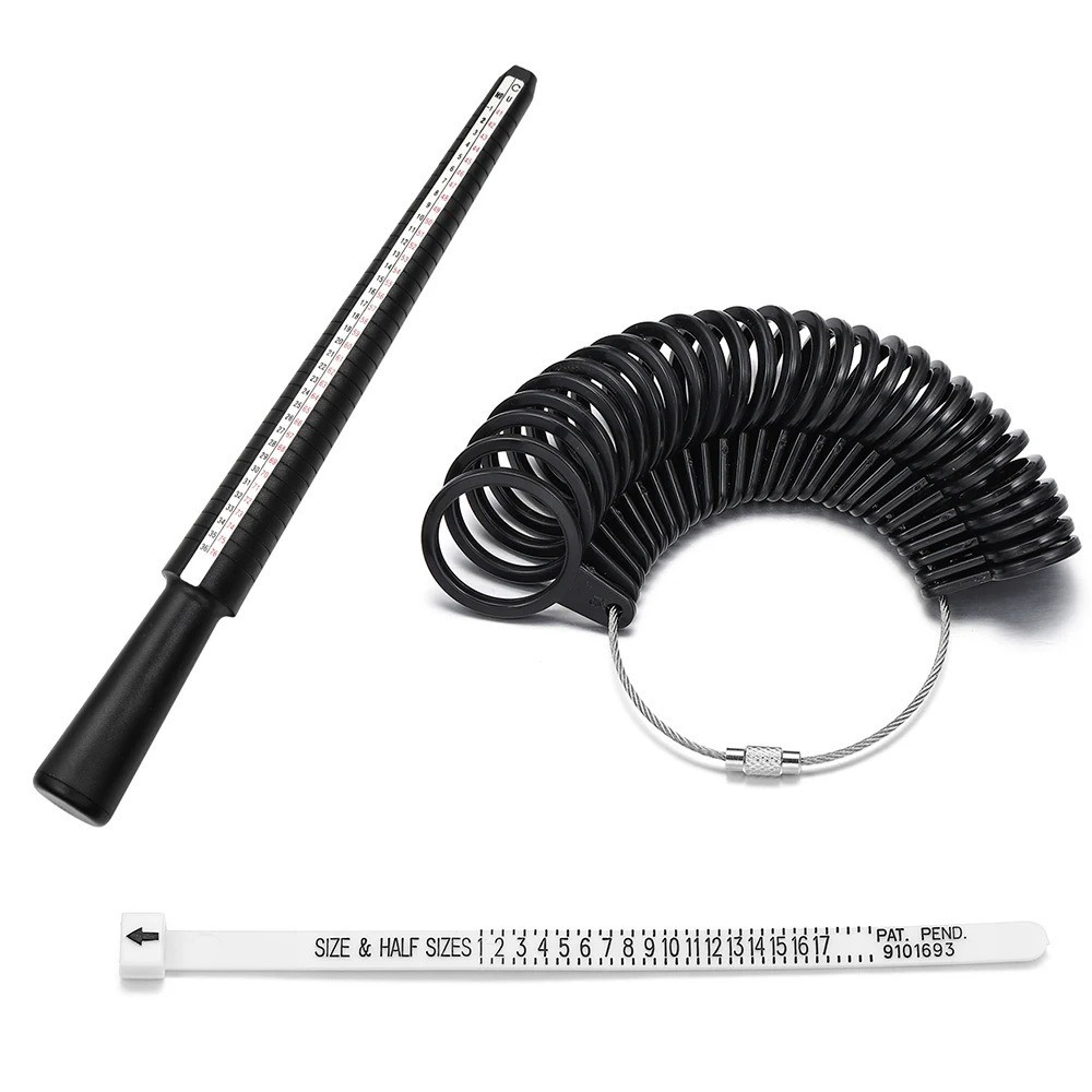 Ring Sizer Gauge Mandrel Finger Sizing Measure Stick Standard Tool Sliver