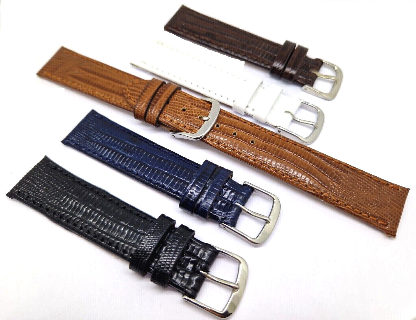 Teju Lizard Black Calf Strap Braun Blue 16 – 20mm Made in Germany / 34