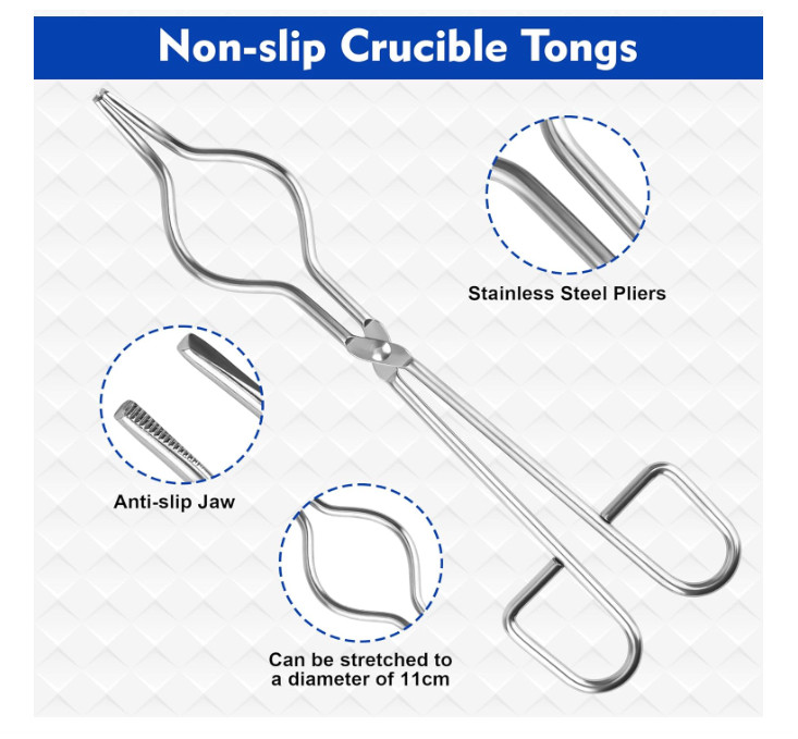9 Pieces Graphite Torch Melting Casting Kit, Including 2 Crucible Stir Stick, 5-
