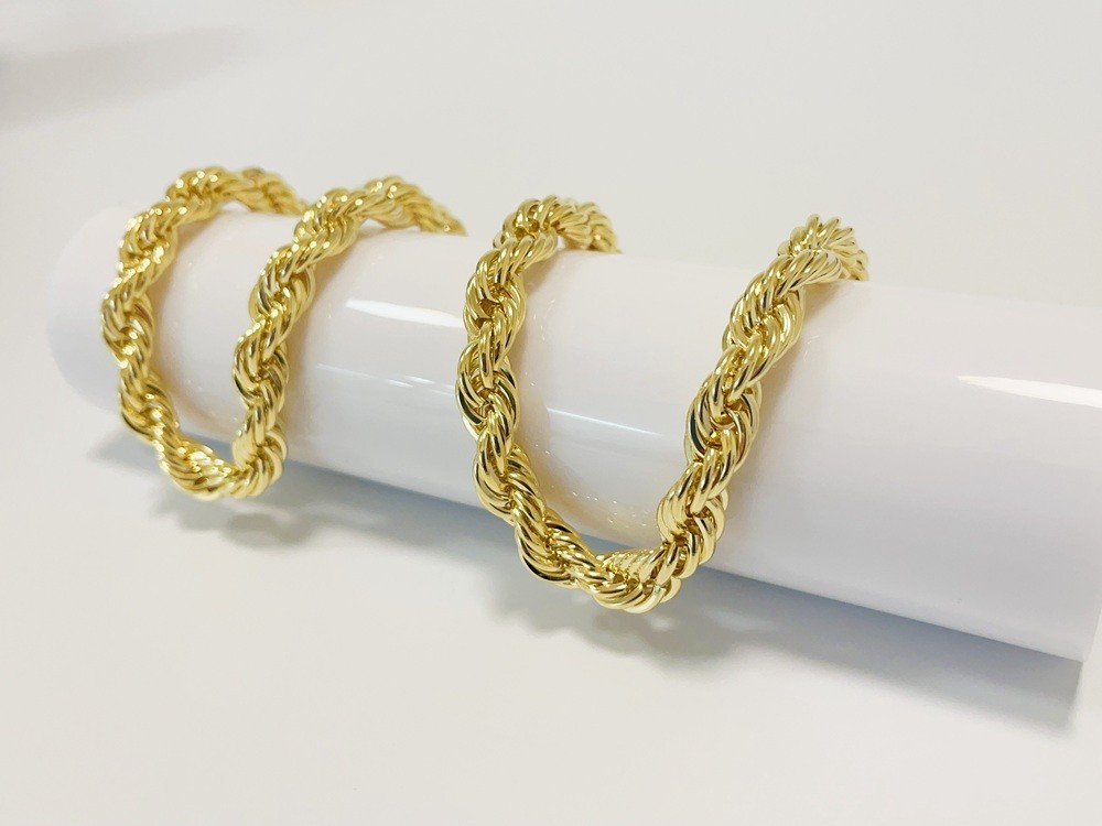 10K Yellow Gold SOLID Rope Chain Necklace Diamond Cut Real Gold 10mm 22inch