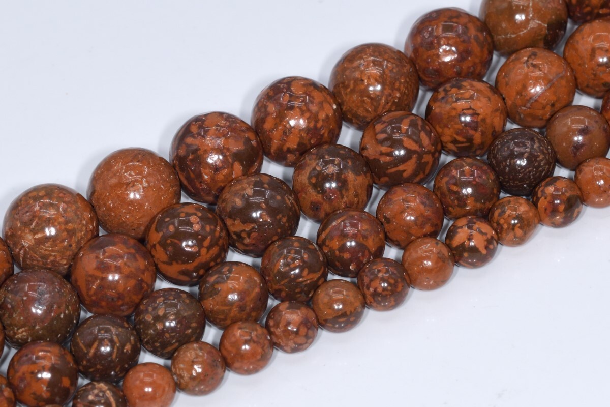 Natural Firework Jasper Beads Grade AAA Round Gemstone Loose Beads 6/8/10/12MM