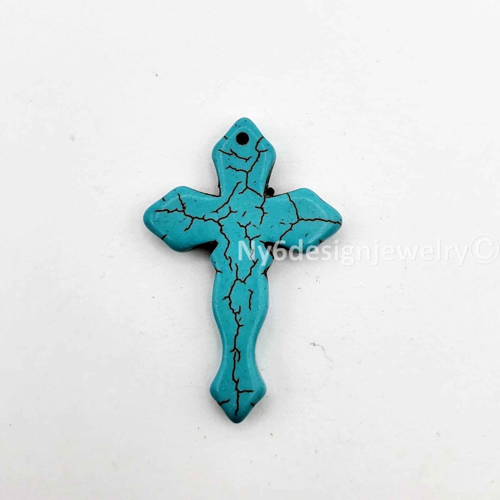 29x44mm Multicolor Cross Gemstone Bead Howlite Magnesite Turquoise Cross Pendant