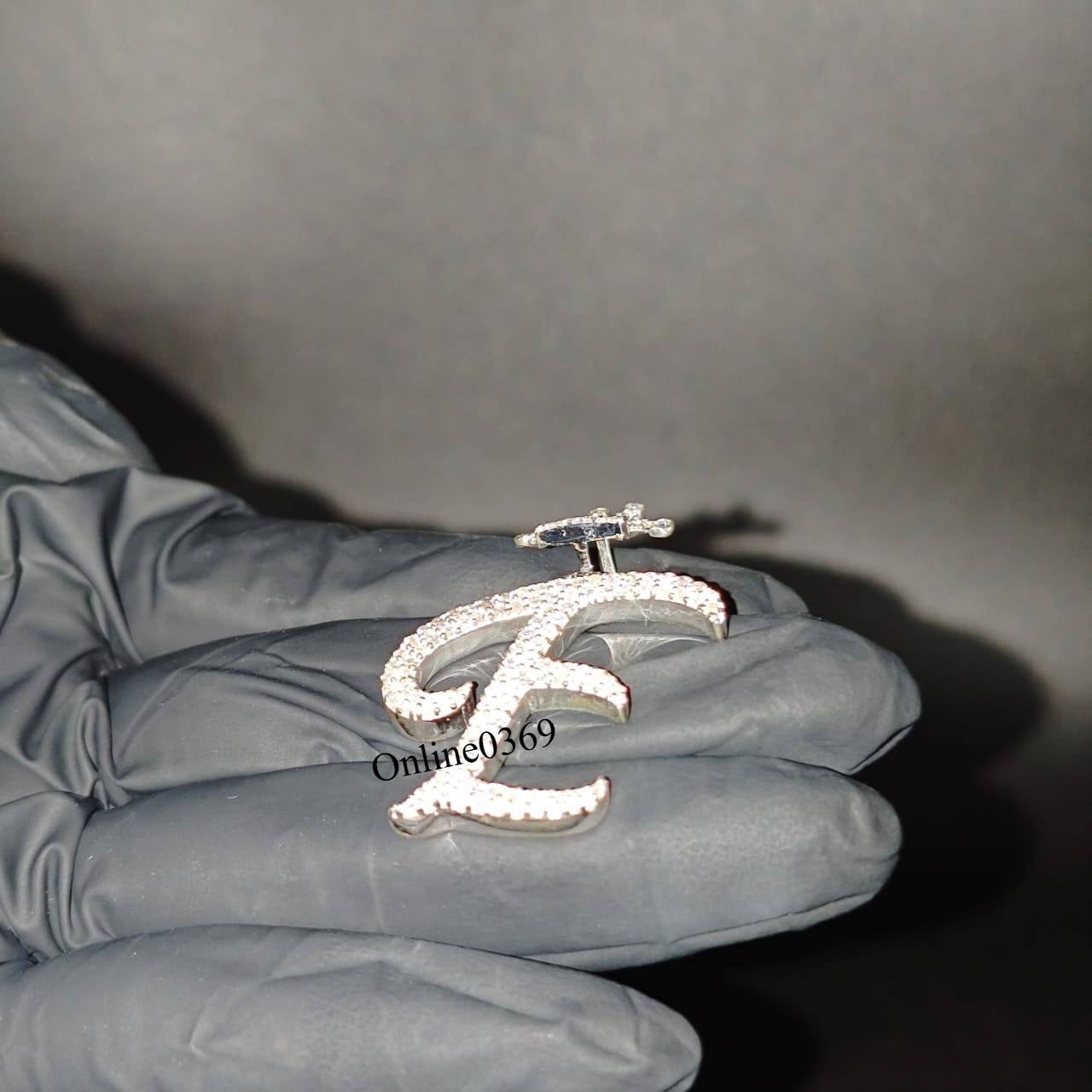 Initial Alphabet “E” Letter Pendant For Son 100% Genuine Moissanite 925 Silver