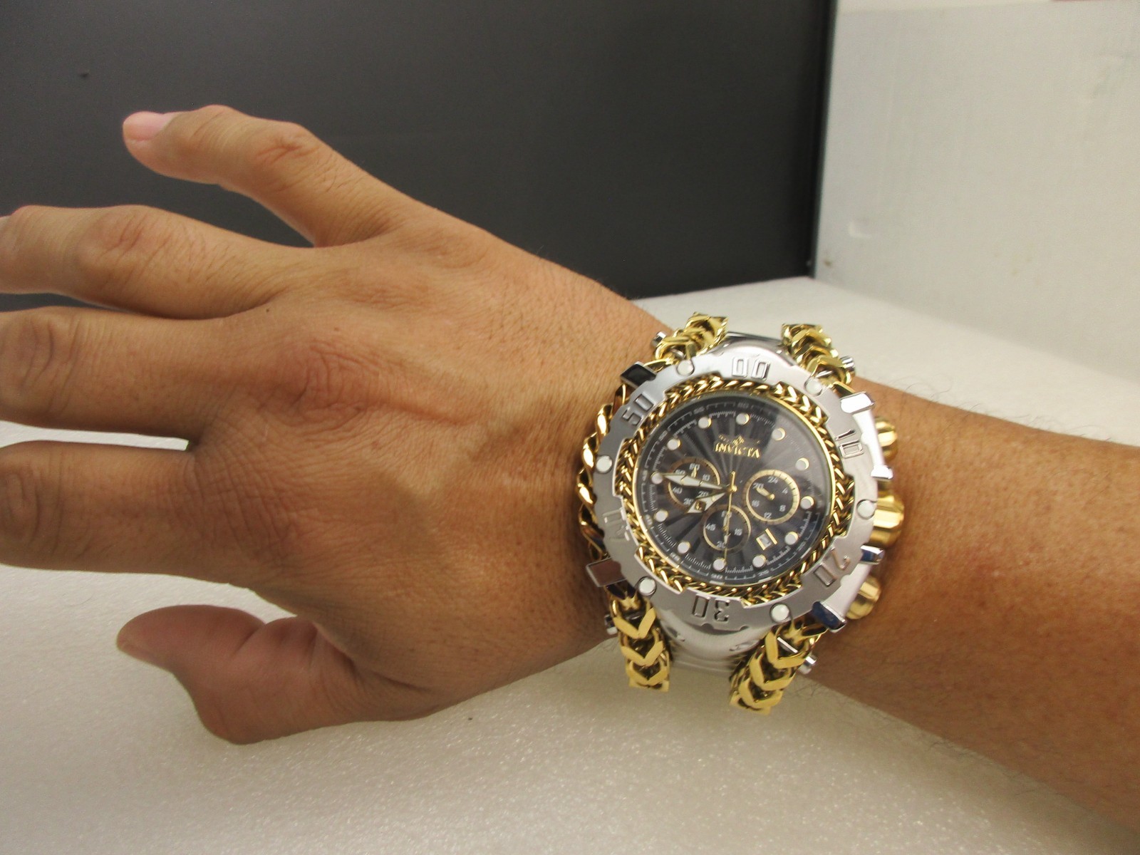 Invicta Gladiator Men’s Watch 58.3mm, Gold, Steel 48188, Silver Gold tone