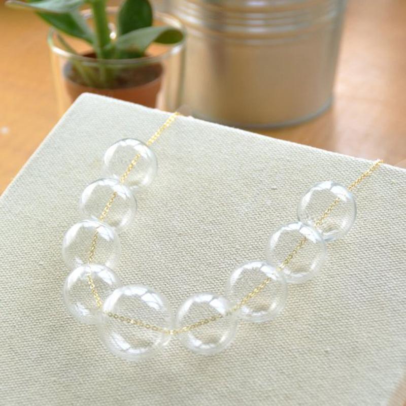 Glass Bubble Necklace Unique Air Brief Style Transparent Hollow Women Earrings