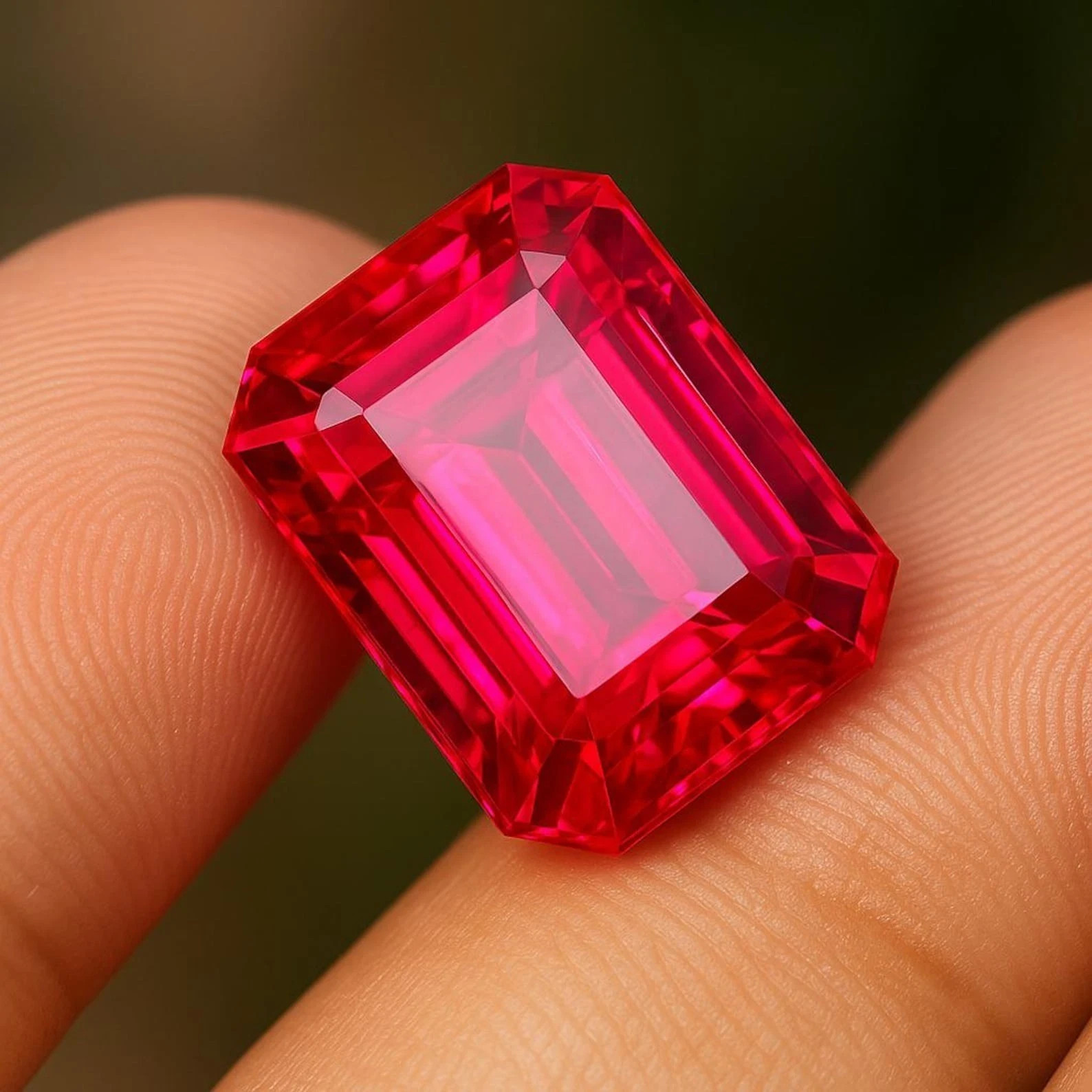 Natural Flawless Burmese Emerald Cut 10.20 Ct Red Ruby Certified Loose Gemstone