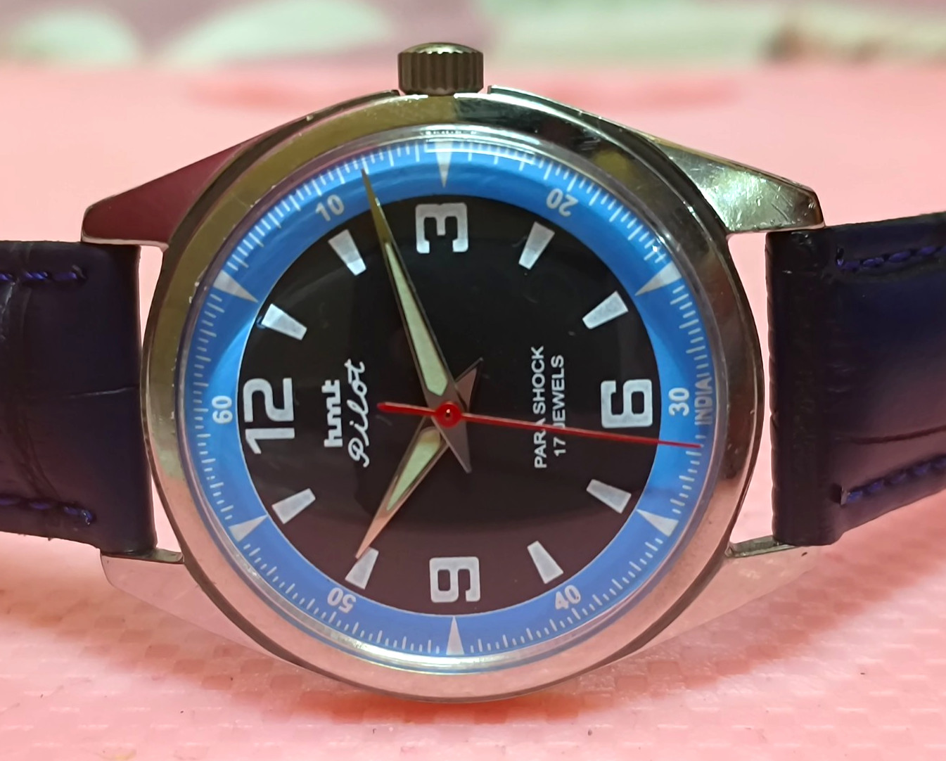 Vintage HMT Pilot Black 17 Jewels Mechanical Hand Winding Men’s Wrist Watch