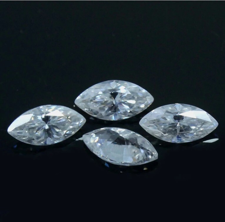 4 Pcs Lot Certified Loose CVD Diamond Marquise Lab Grown 3 x 5 mm IF Clarity